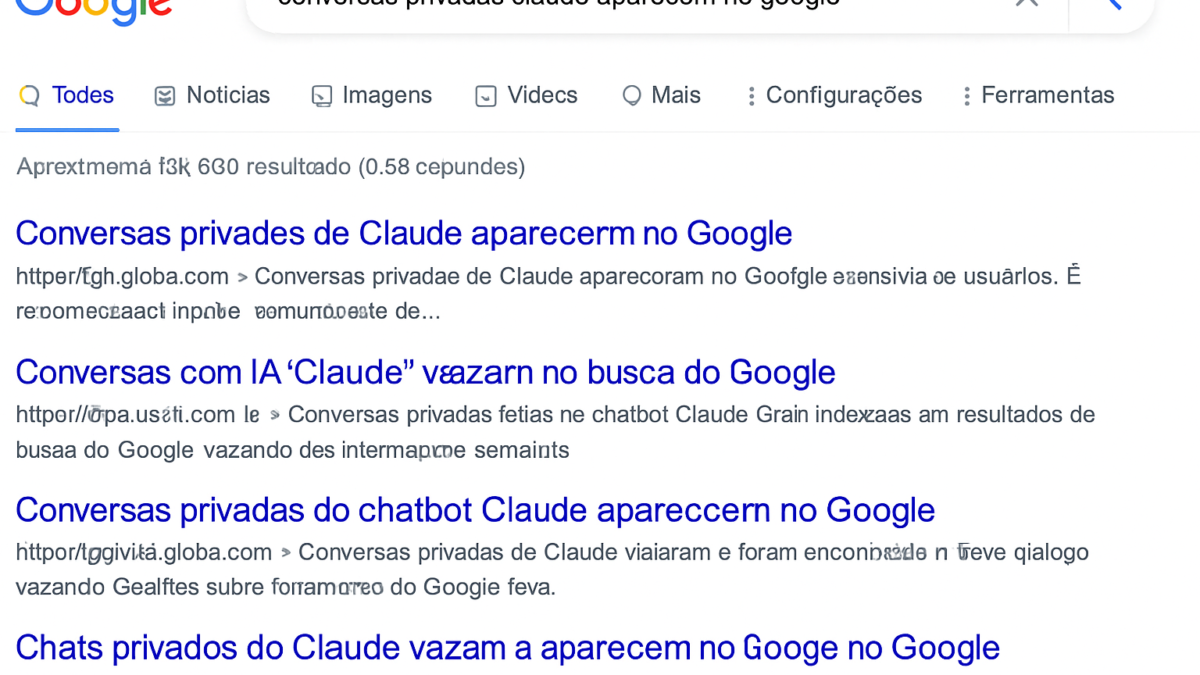 Conversas privadas com Claude aparecem no Google